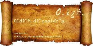 Oláh Ézsaiás névjegykártya